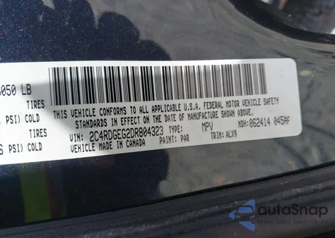 2013 Dodge Grand Caravan R/T из США, поврежденный, VIN 2C4RDGEG2DR804323